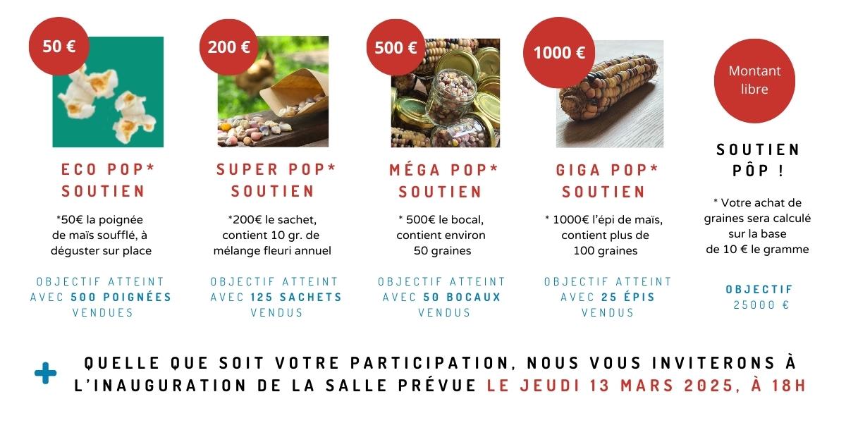 Les graines de soutien les pops